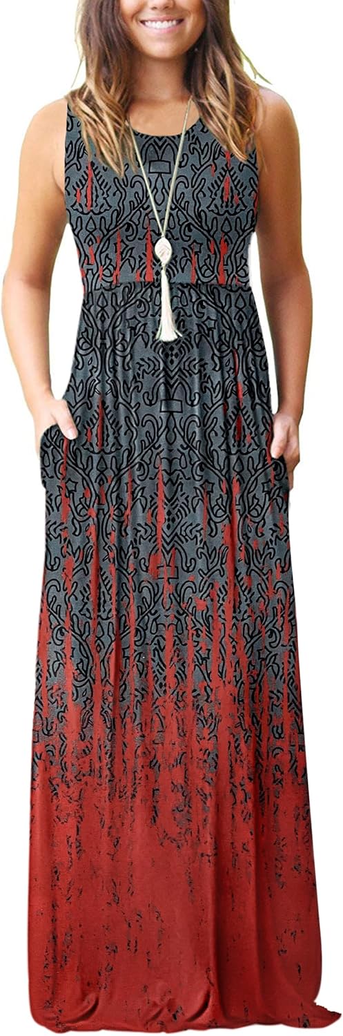 Women's Classic Sleeveless Loose Plain Casual Long Maxi Dresses for Women 2026