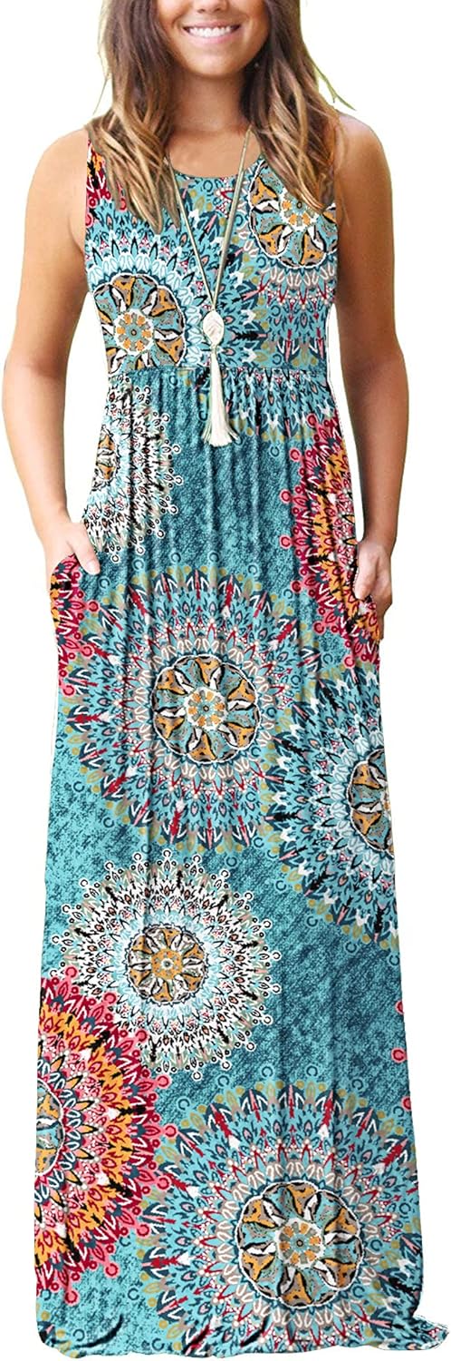 Women's Classic Sleeveless Loose Plain Casual Long Maxi Dresses for Women 2026