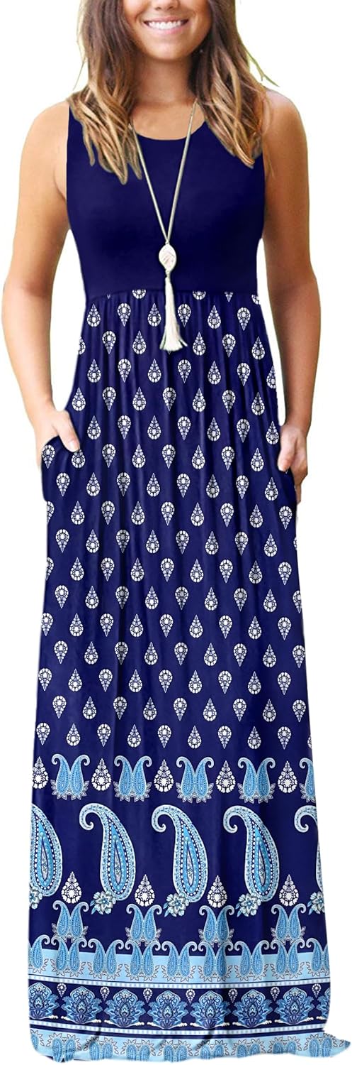 Women's Classic Sleeveless Loose Plain Casual Long Maxi Dresses for Women 2026